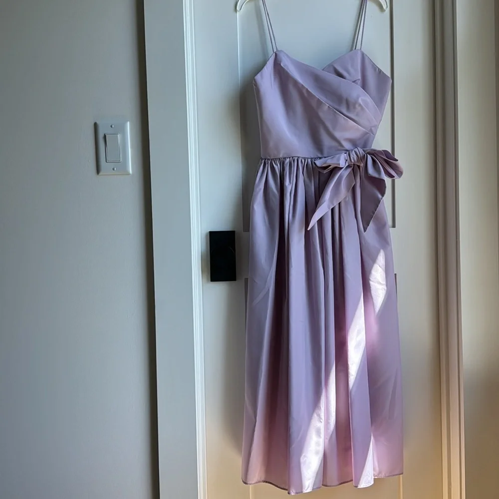 Lilac dress sz3. Vintage T-length dress made of taffeta poly blend.. - Picture 6 of 11